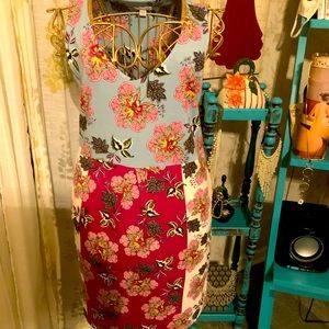 J. Jill size small floral color block dress